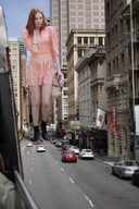 giantess collage city traffic buildings wonderslug red_hair dress boots legs streets vehicles karen_gillan vehicle_crush