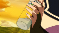 drawing color handheld shrunken_man outdoors trapped_in_bottle water_bottle