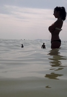 giantess collage swimsuit water ponytail swimming outdoors