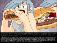 drawing vore color blue_eyes cleavage story shrunken_men unaware chibichan shrunken_man english grey_hair milf hamburger incest