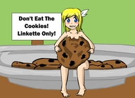 drawing blushing blonde long_hair sitting shrunken_woman indoors cookies herretik convenient_censorship