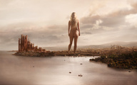 giantess white_hair collage nude city mega long_hair butt barefoot ocean castle queen ships docop emilia_clarke game_of_thrones daenerys_targaryen a_song_of_ice_and_fire kings_landing