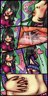 giantess vore comic black_hair color long_hair tongue saliva brunette belly inside_mouth swallowed rooster on_tongue rubbing_belly mspaintgts