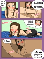 breasts nude blushing comic color breast_crush lesbians shrunken_woman english nicole bedroom herretik helen another_shrinking_serum