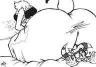 drawing monochrome butt_crush unaware sketch uini