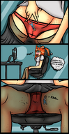 giantess panties upskirt comic color red_hair shrunken_men nylons shrunken_man entrapment mspaintgts
