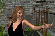 handheld hand shrunken_woman dark_skin candy digital_render midyin