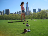 giantess collage city brunette park sandals legs skyscraper standing outdoors trees giulio_10