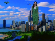 giantess collage city mega long_hair helicopter brunette outdoors earrings amanda_righetti maz1