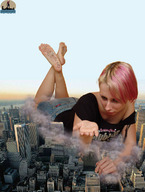 giantess collage city mega destruction handheld barefoot blood lying_down foot_crush civilians shadester multiple_victims dyed_hair looking_at_tiny