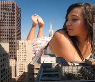 giantess city mega barefoot buildings soles brunette lying_down unknown_artist sky san_francisco transamerica_pyramid