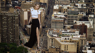 collage city blonde traffic buildings looking_down streets elegant pedestrians docop taylor_swift downward_angle