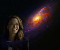 giantess collage space long_hair smiling galaxy summer_glau cosmic_giantess