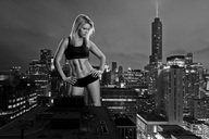 collage city mega blonde monochrome buildings wonderslug belly skyscraper night sky city_lights paige_vanzant