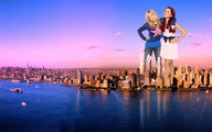collage city mega blonde red_hair skyscraper sky sunset looking_at_viewer ariana waterfront misterwerder jennette