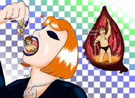 drawing vore red_hair shrunken_man