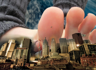 collage city mega toes low_angle skyscrapers giantess_feet