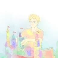 drawing gentle blonde color giant blue_eyes castle shirt hetalia