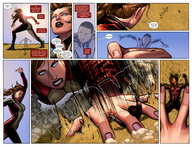 drawing giantess mega comic color butt brunette ponytail jumpsuit dialogue cassie_lang stature miles_morales spider-man marvel_comics narration