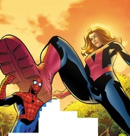 drawing giantess mega color long_hair boots avengers giant_girl trees raised_foot imminent_crush janet_van_dyne spider-man marvel_comics