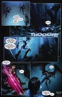 drawing giantess wings mega comic black_hair long_hair handheld high_heels gloves boots blue_skin leather dialogue x-men wolverine selene x-23 laura_kinney pink_skin marvel_comics blink