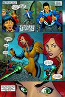 ryan_choi breasts drawing giantess city mega color long_hair handheld green_eyes giganta gloves red_hair outdoors wonder_woman earrings belt jumpsuit atom dialogue zipper body_suit dc_comics comic_books