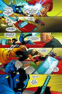 drawing wings mega color giganta fighting outdoors jumpsuit dialogue running_away dc_comics blue_beetle comic_books