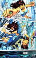 breasts giantess vore mega comic handheld cleavage ocean shoes brunette shorts doom_patrol top belt dialogue dc_comics bare_legs elasti-girl bare_midriff rita_farr metamorpho