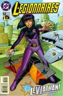 breasts drawing giantess city mega alien comic black_hair color large_breasts brunette leviathan standing straddling costume belt superheroes dc_comics legionnaires shrinking_violet legion_of_superheroes hair_streak