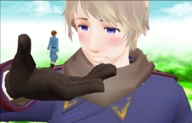 blonde giant handheld purple_eyes italy glove scarf digital_render hetalia