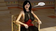 black_hair blue_eyes brunette story sitting throne dialogue sigh digital_render queen-lillian lily_of_darkness