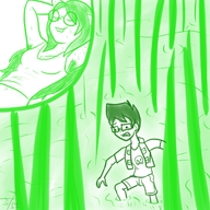 sweat unaware homestuck jade_harley twisted_persona armpits armpit_hair jake_english