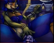 breasts drawing giantess insertion panties furry color large_breasts cleavage blue_hair fox gloves police unknown_artist between_legs open_mouth leaning_against_building paris jacket top eiffel_tower source_needed zipper orange_skin carmelita_fox bare_midriff police_officer sly_cooper_(series)