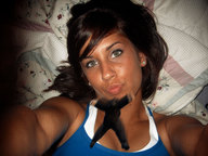 brunette lips falling shrunken_person photograph nose_piercing
