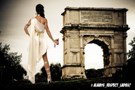 giantess collage mega handheld high_heels brunette goddess earrings behind_view monument toga wiouag1