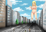 drawing collage city blonde anime underwear waving crowds winking digital_render mejiro