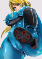 breasts crush collage blonde blue_eyes high_heels samus_aran blood tights foot_crush zero_suit death cruel