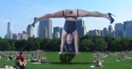 giantess collage long_hair high_heels butt_crush brunette stockings bottomless animation handstand