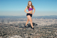 collage landscape city mega destruction brunette wonderslug walking foot_print sneakers sky nicole_mejia