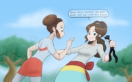 drawing pokemon long_hair handheld brunette milf bun johto unova