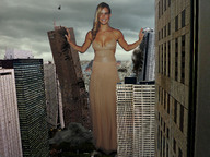 breasts giantess collage city mega blonde destruction rampage cleavage helicopter wonderslug dress fire skyscraper bar_refaeli