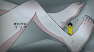 drawing barefoot short_hair indoors waving_arms