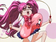 drawing panties long_hair skirt glasses climbing huge_breasts twintails bouncing jump_rope