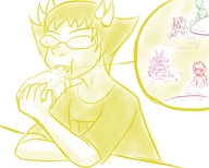 vore male shrunken_men unaware shrunken_woman trapped pizza imminent_vore homestuck feferi_peixes twisted_persona karkat_vantas kanaya_maryam sollux_captor aradia_megido
