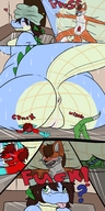drawing nude furry butt_crush smiling unaware towel terranariko crocodile