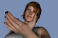 handheld short_hair looking_down nail_polish no_background digital_render