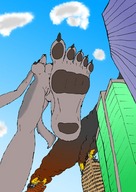 drawing furry wolf city destruction paws foot_crush
