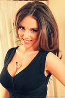 collage cleavage brunette smiling shrunken_man looking_at_viewer zed782 rachel_williams between_breasts