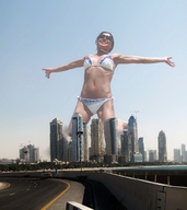 collage city mega swimsuit destruction buildings skyscraper sunglasses sky giulio_10