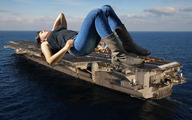 giantess collage ocean brunette military lying_down boots wife sky aircraft_carrier giulio_10